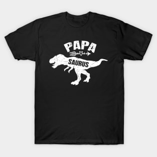 Mens PAPA SAURUS ness Fathers Day Gift T rex Daddy Saurus papa T-Shirt